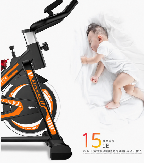 Велотренажер Everfit Spin Bike 118 с маховиком Оранжевый / - изображение 3