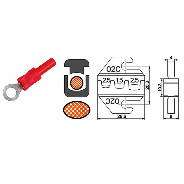 Комплект обжимного инструмента SN-02C 0,25-2,5 мм.кв 24-14 AWG [(A4)SN-02C-k] (кримпер) TACTIX - изображение 4