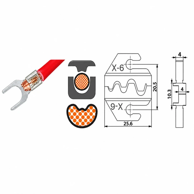 Комплект обжимного инструмента SN-6 0,5-6 мм.кв 20-10 AWG [(A4)SN-6-k] (кримпер) TACTIX - изображение 4