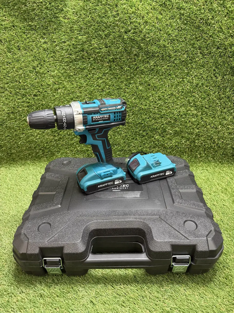 Ударный шуруповерт Krafftec 550 DWE 48V 6Ah 95 Нм, аккумуляторная дрель с 2 АКБ, кейсом и набором инструментов - изображение 8