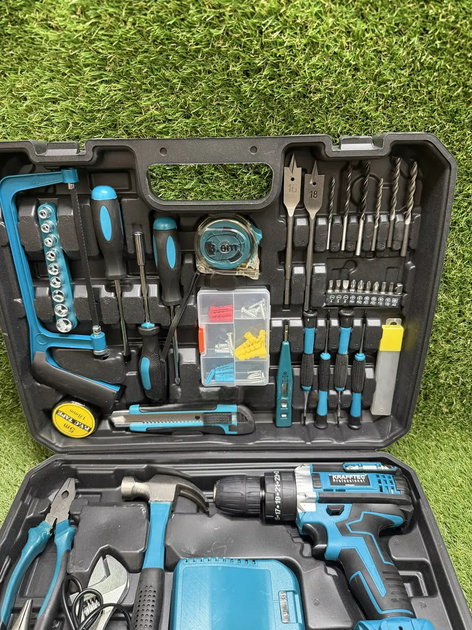 Ударный шуруповерт Krafftec 550 DWE 48V 6Ah 95 Нм, аккумуляторная дрель с 2 АКБ, кейсом и набором инструментов - изображение 10