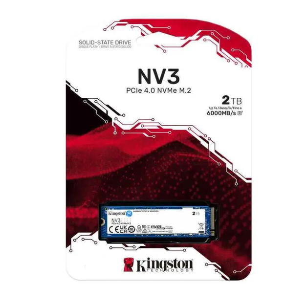Накопичувач SSD M.2 Kingston NV3 2000GB NVMe 2280 PCIe 4.0 x4 3D NAND - Фото 3 Накопичувач SSD M.2 Kingston NV3 2000GB NVMe 2280 PCIe 4.0 x4 3D NAND - зображення 3