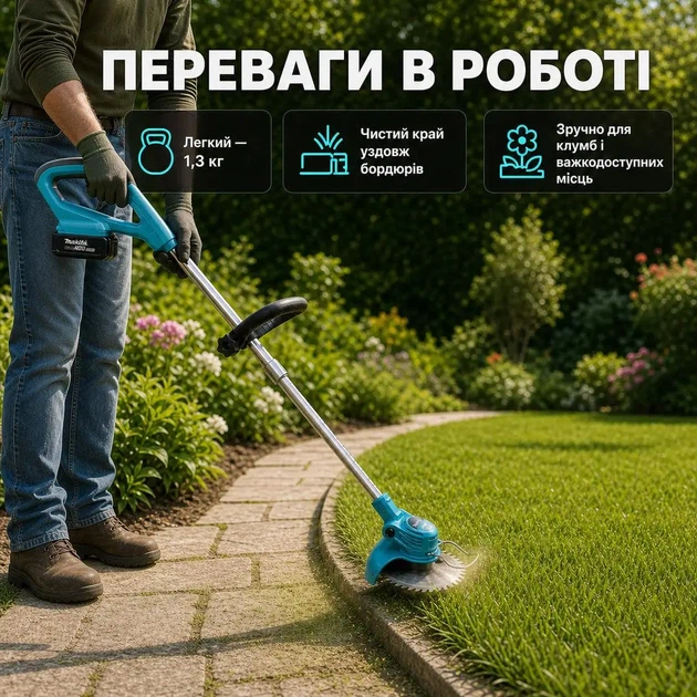 Аккумуляторный триммер для травы и кустов, беспроводная коса для газона, 8 насадок + насадка с колесами - Фото 4 Аккумуляторный триммер для травы и кустов, беспроводная коса для газона, 8 насадок + насадка с колесами - изображение 4