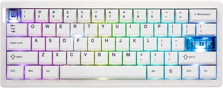 Механічна ігрова клавітура CIDOO QK61 V2 White в мінімалістичному стилі 2.4G/Bluetooth/Кабель - Фото 1 Механічна ігрова клавітура CIDOO QK61 V2 White в мінімалістичному стилі 2.4G/Bluetooth/Кабель - изображение 1