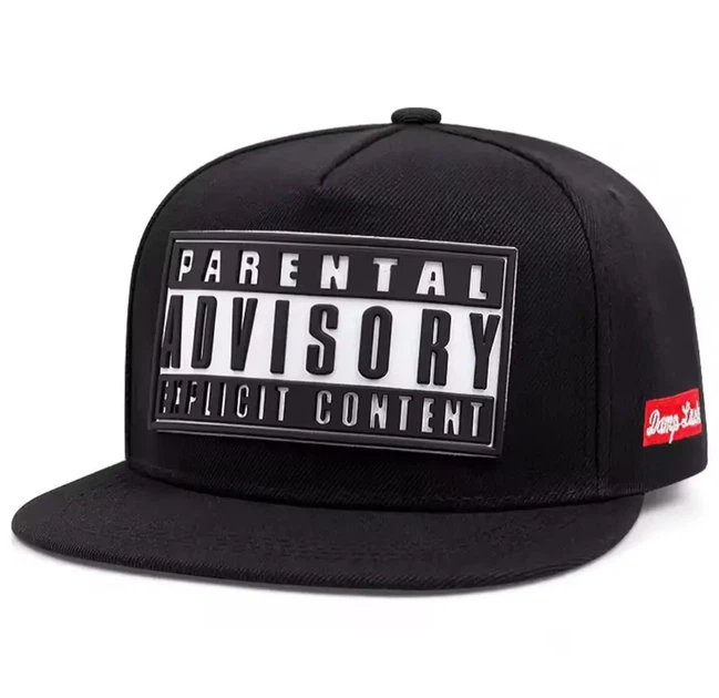 Кепка чоловіча Parental Advisory чорна, Snapback з прямим козирком - Фото 1 Кепка чоловіча Parental Advisory чорна, Snapback з прямим козирком - зображення 1