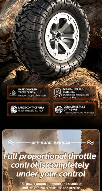 Радиоуправляемый внедорожник KFPLAN KF90 1:12 4WD с пропорциональным управлением и длительной автономностью (Желтый) - изображение 9