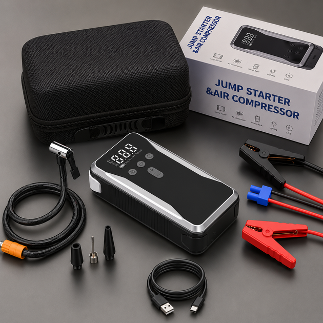 Пускозарядное устройство S3 + компрессор, Power Bank и LED-подсветка - изображение 7