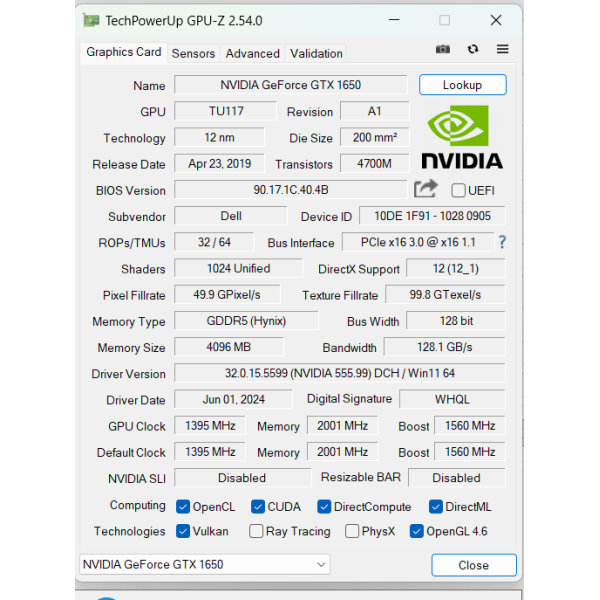 Ноутбук Dell XPS 7590 15.6" FHD/IPS / i7-9750H (6 x 12) / 16Gb / 512 Gb SSD / NVIDIA GeForce GTX1650 (4 Gb) Б/В - изображение 8