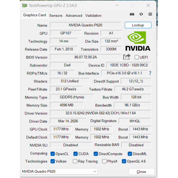 Ноутбук Dell Precision 3551 15.6" FHD/IPS / i7-10850H / 16 Gb / 512Gb SSD / NVIDIA Quadro P620 (4 Gb) Б/В - зображення 8