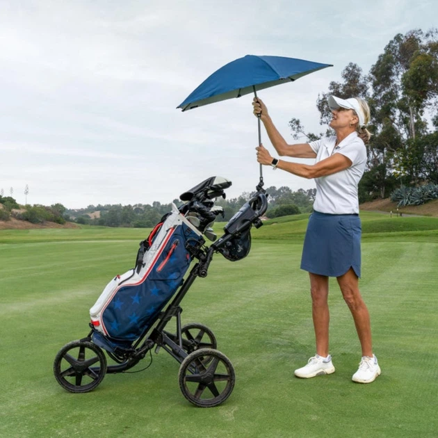 Портативна парасолька-кліпка Sport-Brella Versa-Brella UPF 50+ з універсальним затискачем та поворотом на 360 градусів, темно-синя (1203) - зображення 9