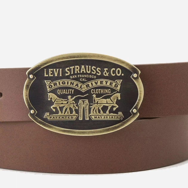 Ремінь чоловічий з натуральної шкіри Levi's 859938580 42 (123 см) Коричневий (1161535747) - Фото 3 Ремінь чоловічий з натуральної шкіри Levi's 859938580 42 (123 см) Коричневий (1161535747) - зображення 3