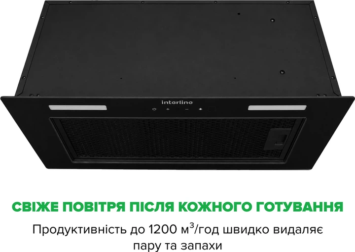 Витяжка Interline SKYLINE Sense BL A/60/GL/ST - изображение 3