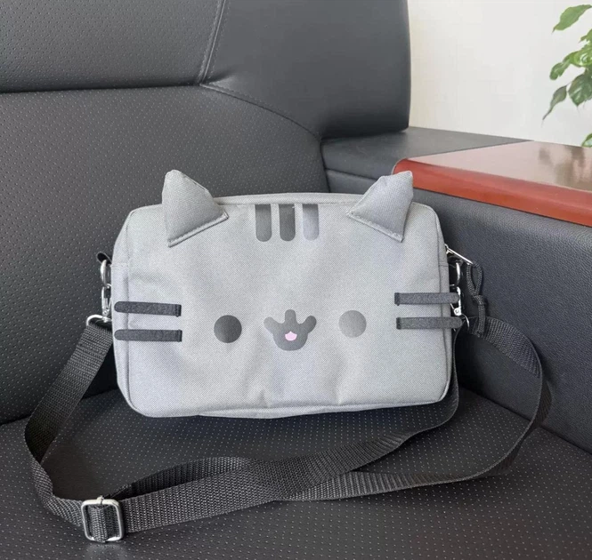 Сумка-месенджер через плече Кіт Пушин (Pusheen Cat), Сіра - Фото 2 Сумка-месенджер через плече Кіт Пушин (Pusheen Cat), Сіра - изображение 2