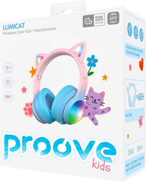 Наушники Proove Kids LumiCat (APP) Blue/Pink (680690037) - изображение 12