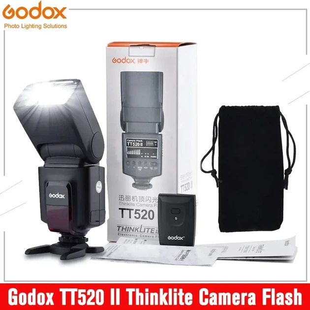 Спалах Godox TT520 II + синхронізатор+ розсіювач+bubble level+ батарейка (для камер Canon, Nikon, Sony, Fuji, Olympus) - зображення 2