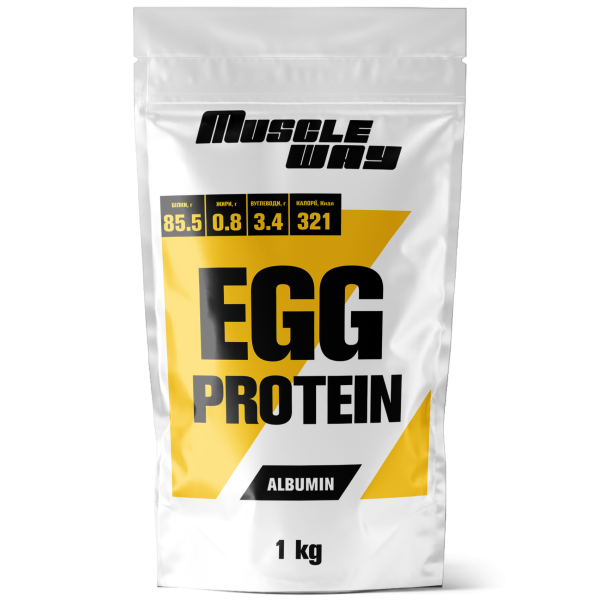 Протеин MuscleWay Egg Protein Albumin в порошке без лактозы 1 кг Без вкуса (21-137-ALB-1kg) - Фото 1 Протеин MuscleWay Egg Protein Albumin в порошке без лактозы 1 кг Без вкуса (21-137-ALB-1kg) - изображение 1
