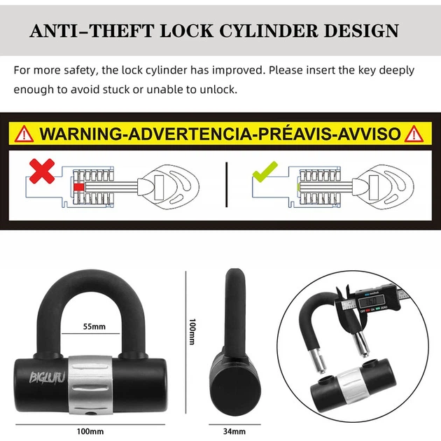 Велосипедний ланцюговий замок BIGLUFU, 120 см, 10 мм - зображення 5
