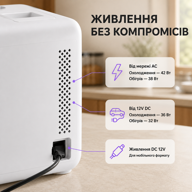 Автомобільний міні-холодильник Adler AD 8085 4 л, для авто та дому з дзеркалом, охолодженням і нагрівом - зображення 3