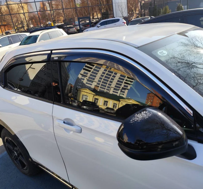 Вітровики на вікна з хромом Niken Luxury (EU/Asia, 4 шт) для Honda eNS1 2022 - рр - зображення 2