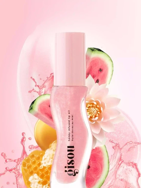 Олія для губ Gisou Honey Infused Lip Oil Watermelon Sugar 8ml - Фото 5 Олія для губ Gisou Honey Infused Lip Oil Watermelon Sugar 8ml - зображення 5