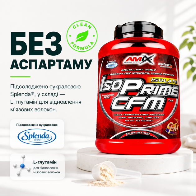Сироватковий ізолят Amix IsoPrime CFM 2000 г., Кава - зображення 8
