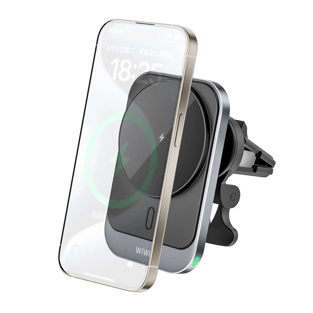 Автодержатель с функцией беспроводной зарядки WIWU Freelander Wireless Charger 15W Black with MagSafe (CH-314) - Фото 3 Автодержатель с функцией беспроводной зарядки WIWU Freelander Wireless Charger 15W Black with MagSafe (CH-314) - изображение 3