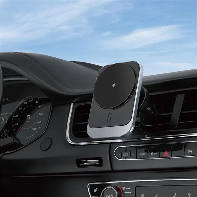 Автодержатель с функцией беспроводной зарядки WIWU Freelander Wireless Charger 15W Black with MagSafe (CH-314) - Фото 5 Автодержатель с функцией беспроводной зарядки WIWU Freelander Wireless Charger 15W Black with MagSafe (CH-314) - изображение 5