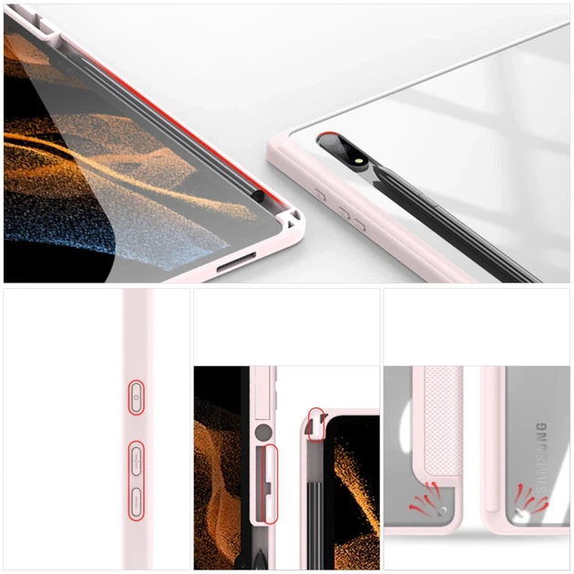 Чохол Dux Ducis Toby Armored Flip Smart Case для Samsung Galaxy Tab S8 Ultra Pink (6934913041963) - Фото 11 Чохол Dux Ducis Toby Armored Flip Smart Case для Samsung Galaxy Tab S8 Ultra Pink (6934913041963) - зображення 11