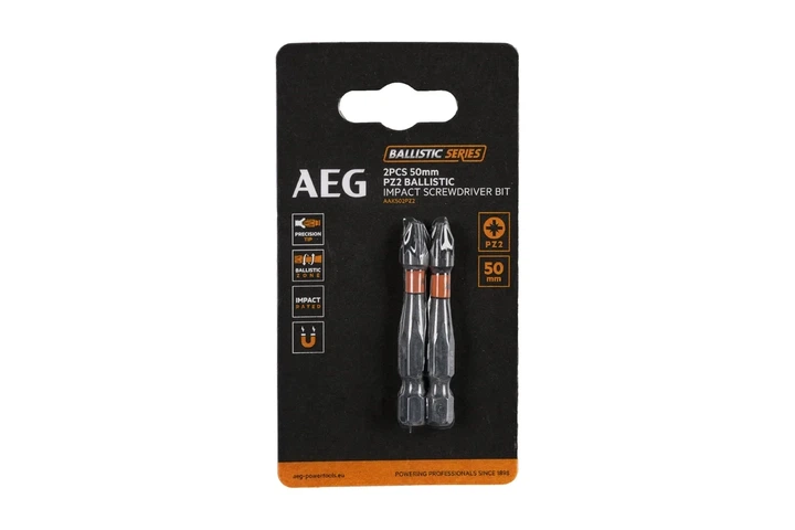 Бита ударная AEG AAK502PZ2, PZ2, 50мм (2шт) - Фото 1 Бита ударная AEG AAK502PZ2, PZ2, 50мм (2шт) - изображение 1