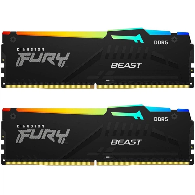 Модуль пам'яті для комп'ютера DDR5 32GB (2x16GB) 6000 MHz Beast RGB Kingston Fury (ex.HyperX) (KF560C36BBE2AK2-32) - зображення 2