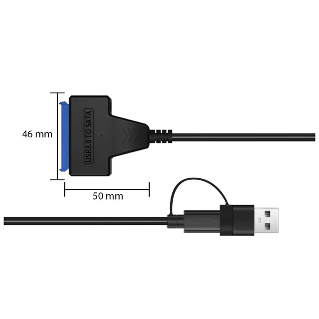 Адаптер USB3.0 Type-A/C HDD 2,5" SATA II/III / SSD Dynamode (DM-AD-SATA-U3) - Фото 10 Адаптер USB3.0 Type-A/C HDD 2,5" SATA II/III / SSD Dynamode (DM-AD-SATA-U3) - изображение 10