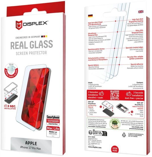 Szkło ochronne Displex Real Glass 2D do smartfona Apple iPhone 17 Pro Max (4028778127145) - obraz 8