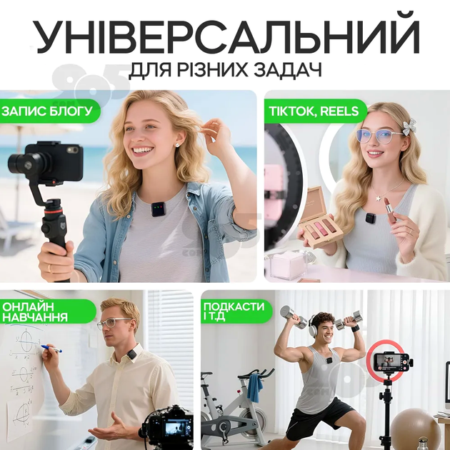 Беспроводной микрофон для телефона USB C и Lightning Bluetooth 5.3 6 часов работы Wiwu Wi-WM005 - изображение 6
