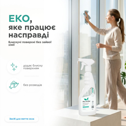 Засіб для миття скла DeLaMark зі свіжим ароматом, 4 л - изображение 3