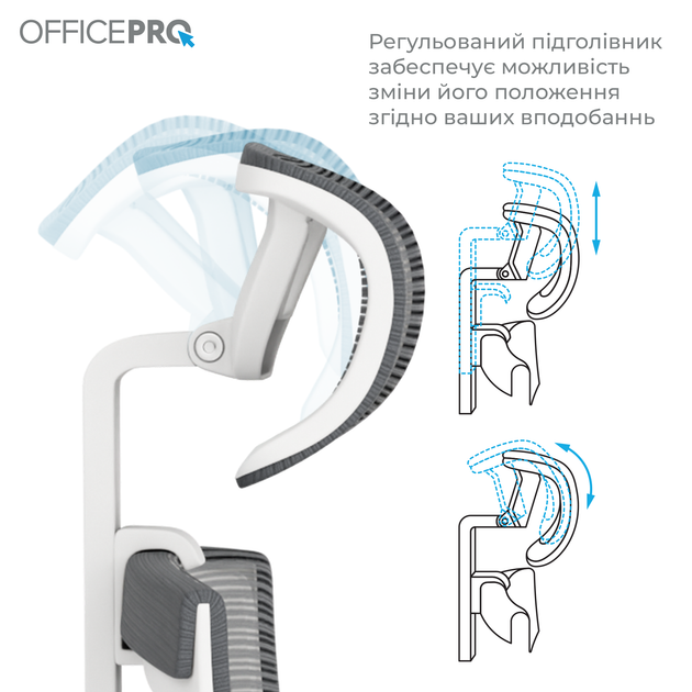 Крісло офісне OfficePro Balance OC550-W-DG-DG - изображение 14