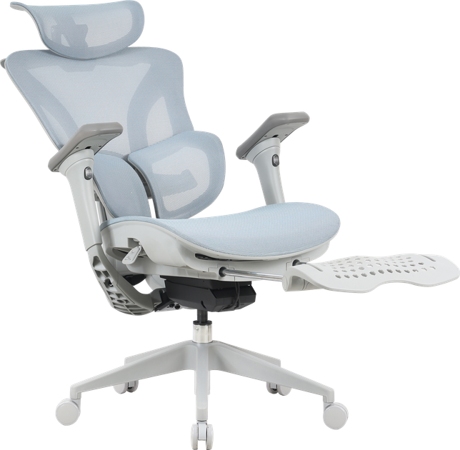 Крісло офісне OfficePro Elite OC950GLB Gray/Light Blue - зображення 7