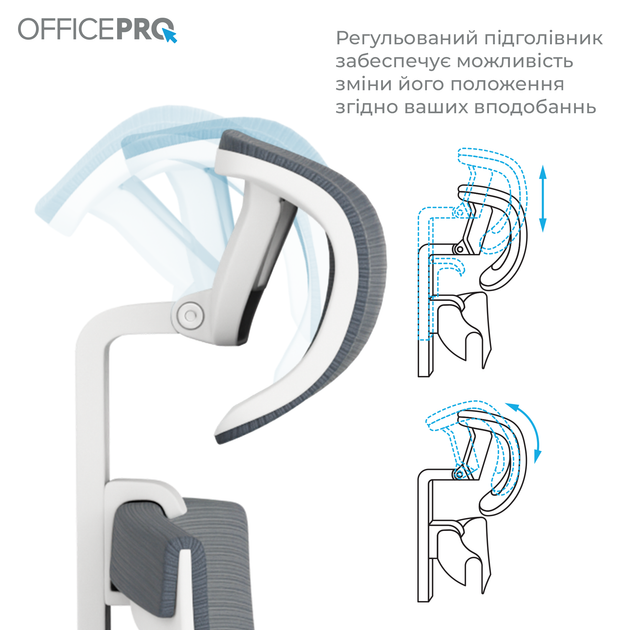 Крісло офісне OfficePro Balance OC550-W-DG-BL - Фото 12 Крісло офісне OfficePro Balance OC550-W-DG-BL - изображение 12