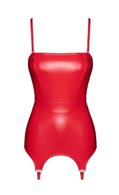 Эротический женский корсет с подвязками для чулок Noir Handmade F368 Bombshell Fierce, корсет-пояс, размер L, цвет красный - изображение 9