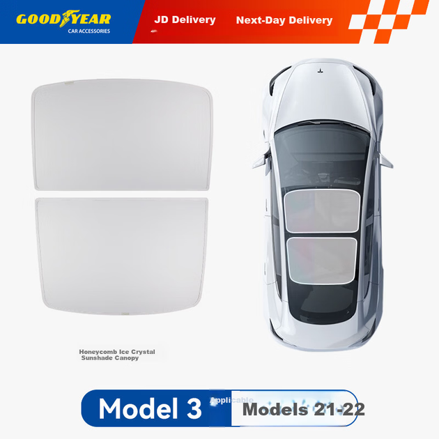 Солнцезащитный козырек Goodyear для люка Tesla Model 3, теплоизоляция, защита от солнца, оригинальный цвет. - изображение 4