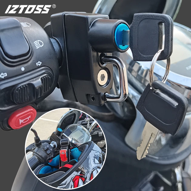 Замок для мотоциклетного шолома IZTOSS, мотузка для фіксації проти крадіжки, замок проти порізів на задньому сидінні, гачок для запобіжного замка для електричних скутерів та електровелосипедів - зображення 4