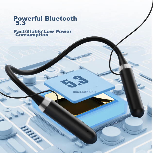 Newmine C03 Бездротові навушники для моніторингу в прямому ефірі, Bluetooth-спорт із шийним ободом, вбудовані навушники, шумопоглинання, бездротова звукова карта, мікрофон, універсальний пристрій [один на два] - зображення 7