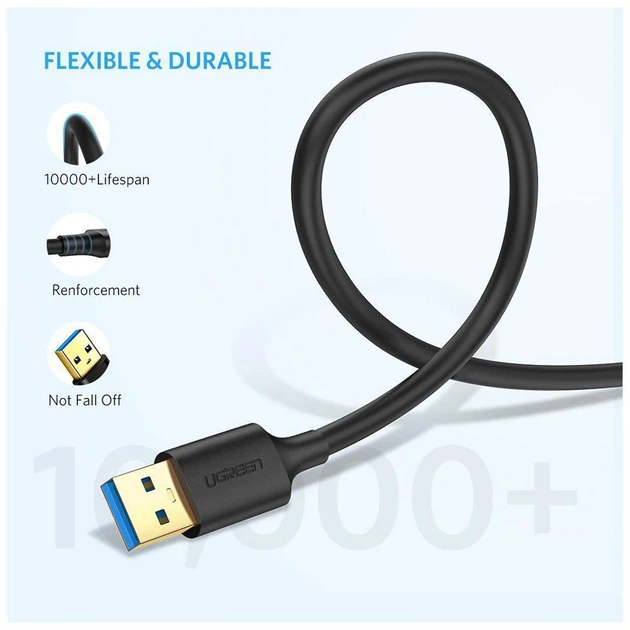 Дата кабель USB 3.0 AM/AM 1.0m US128 black Ugreen (10370) - зображення 3