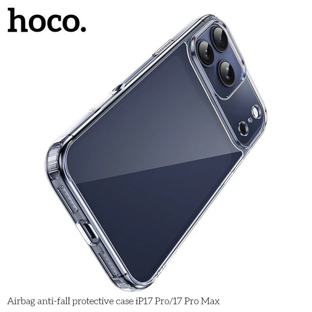 Чехол противоударный HOCO Airbag для Apple iPhone 17 PRO MAX, прозрачный - Фото 3 Чехол противоударный HOCO Airbag для Apple iPhone 17 PRO MAX, прозрачный - изображение 3