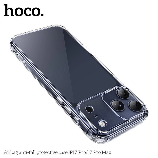 Чехол противоударный HOCO Airbag для Apple iPhone 17 PRO MAX, прозрачный - Фото 4 Чехол противоударный HOCO Airbag для Apple iPhone 17 PRO MAX, прозрачный - изображение 4