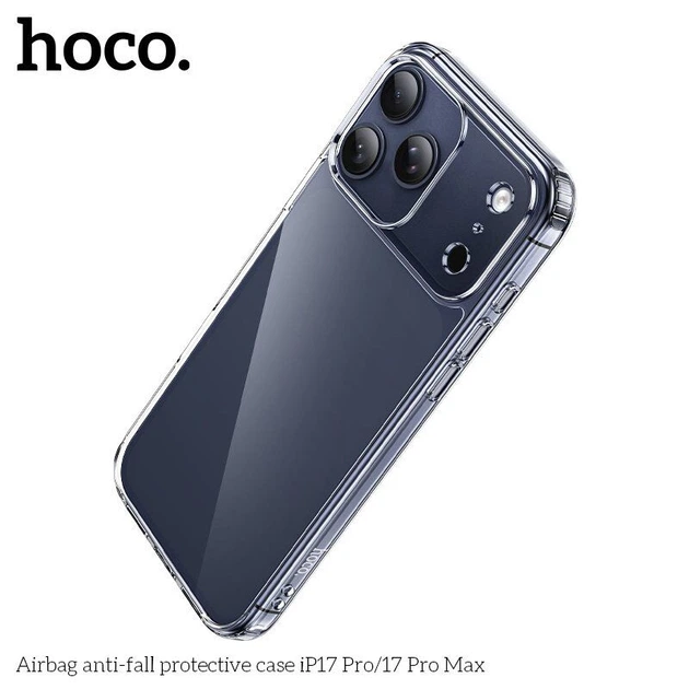 Чехол противоударный HOCO Airbag для Apple iPhone 17 PRO MAX, прозрачный - Фото 5 Чехол противоударный HOCO Airbag для Apple iPhone 17 PRO MAX, прозрачный - изображение 5