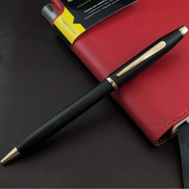 Ручка шариковая Cross CENTURY II Matte Black GT BP Черный Золотистый Cr25020wg - изображение 3