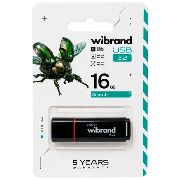 USB флеш накопитель Wibrand 16GB Scarab Black USB 3.2 (WI3.2/SC16P11B) - изображение 4
