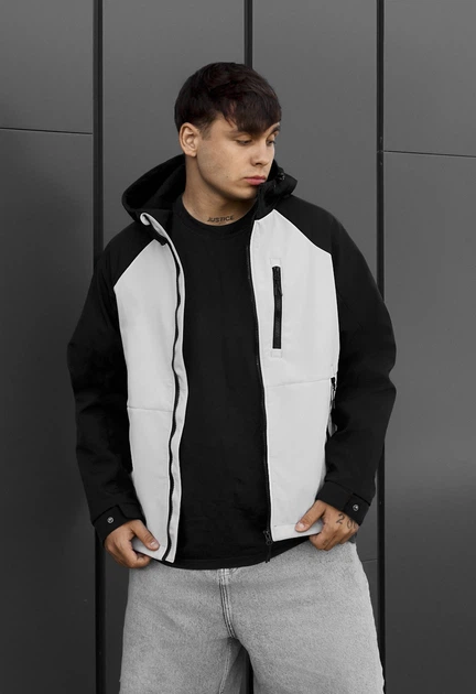 Мужская куртка демисезонная стаф черная светло серая soft shell Staff black & light gray S (402751) - Фото 7 Мужская куртка демисезонная стаф черная светло серая soft shell Staff black & light gray S (402751) - изображение 7