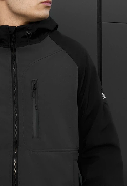 Куртка Чоловіча Стаф Чорна Темно-сіра Демісезонна Soft Shell Staff Re Black & Dark Gray L (402741) - Фото 8 Куртка Чоловіча Стаф Чорна Темно-сіра Демісезонна Soft Shell Staff Re Black & Dark Gray L (402741) - зображення 8