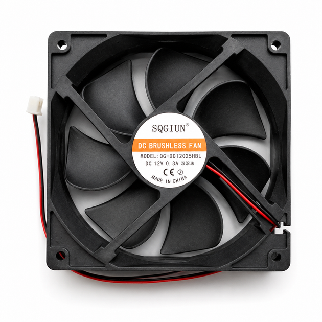 Вентилятор охлаждения Sqgiun OG-DC12025HBL 120×120×25 мм 12В 0.3А 2Pin на двойном шарикоподшипнике - Фото 1 Вентилятор охлаждения Sqgiun OG-DC12025HBL 120×120×25 мм 12В 0.3А 2Pin на двойном шарикоподшипнике - изображение 1